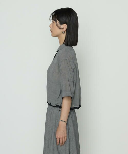 COMME CA PLATINUM / コムサ・プラチナ シャツ・ブラウス | シアーグレンチェック ブラウジングヘムシャツ | 詳細5