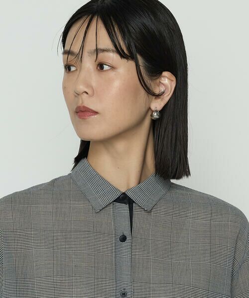 COMME CA PLATINUM / コムサ・プラチナ シャツ・ブラウス | シアーグレンチェック ブラウジングヘムシャツ | 詳細7