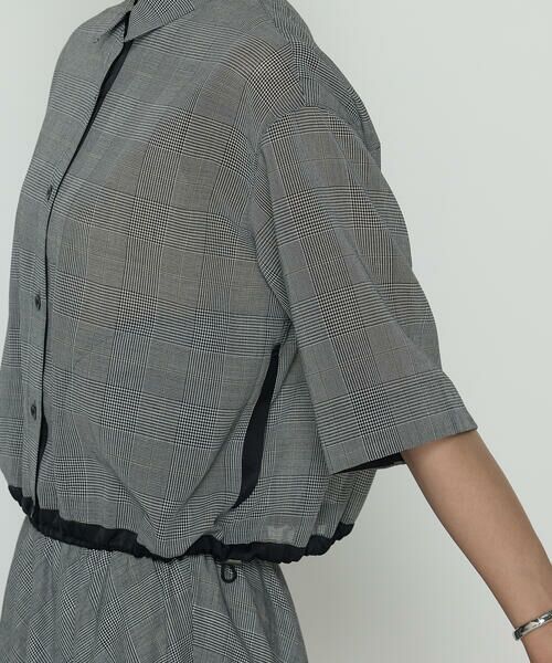 COMME CA PLATINUM / コムサ・プラチナ シャツ・ブラウス | シアーグレンチェック ブラウジングヘムシャツ | 詳細8
