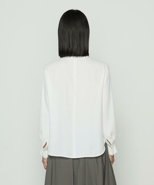 COMME CA PLATINUM / コムサ・プラチナ シャツ・ブラウス | マットサテン タイ付 ハイネックブラウス | 詳細5
