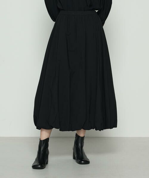 COMME CA PLATINUM / コムサ・プラチナ ロング・マキシ丈スカート | エアリータフタ バルーンスカート(05:ブラック)