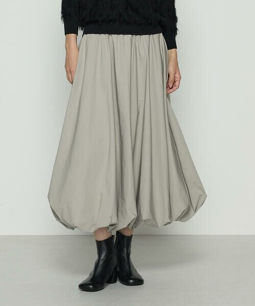COMME CA PLATINUM / コムサ・プラチナ ロング・マキシ丈スカート | エアリータフタ バルーンスカート(15:ベージュ)