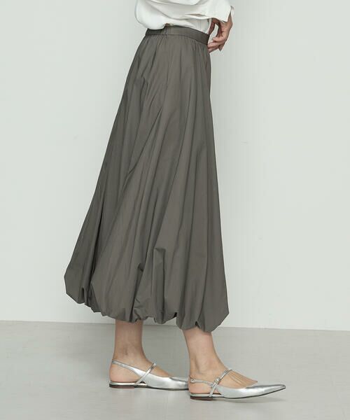 COMME CA PLATINUM / コムサ・プラチナ ロング・マキシ丈スカート | エアリータフタ バルーンスカート(20:カーキ)
