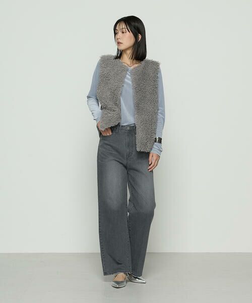 COMME CA PLATINUM / コムサ・プラチナ デニムパンツ | 10.5オンスセンタープレス ワイドデニムパンツ | 詳細1