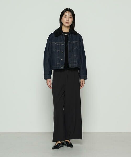 COMME CA PLATINUM / コムサ・プラチナ Gジャン・デニムジャケット | 10.5オンス空紡デニム フェイクファー襟付きデニムジャケット | 詳細9