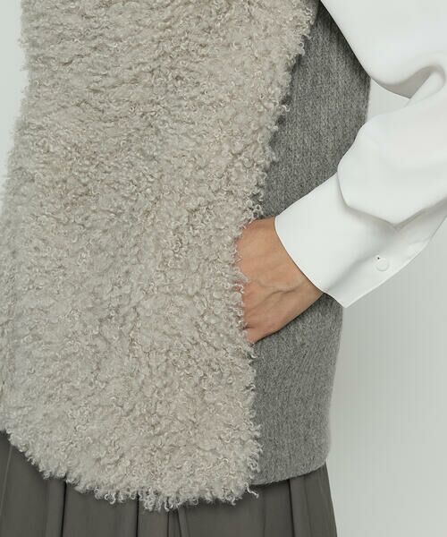COMME CA PLATINUM / コムサ・プラチナ ベスト | シープボア調 フェイクファージレ | 詳細8