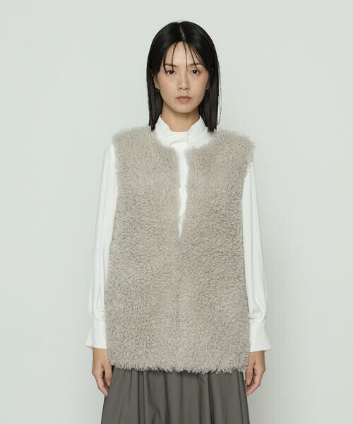 COMME CA PLATINUM / コムサ・プラチナ ベスト | シープボア調 フェイクファージレ | 詳細3