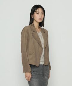 COMME CA PLATINUM / コムサ・プラチナ レザーブルゾン・ジャケット | ストレッチスエード調 ライダースジャケット