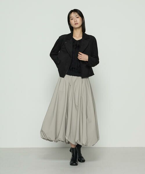 COMME CA PLATINUM / コムサ・プラチナ レザーブルゾン・ジャケット | ストレッチスエード調 ライダースジャケット | 詳細1