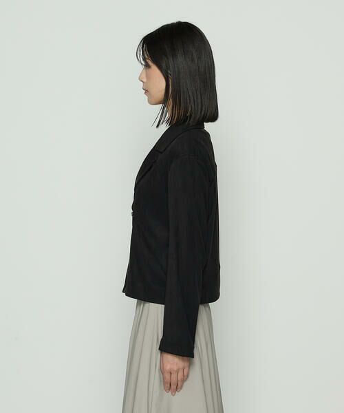 COMME CA PLATINUM / コムサ・プラチナ レザーブルゾン・ジャケット | ストレッチスエード調 ライダースジャケット | 詳細4