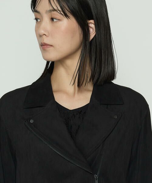 COMME CA PLATINUM / コムサ・プラチナ レザーブルゾン・ジャケット | ストレッチスエード調 ライダースジャケット | 詳細6