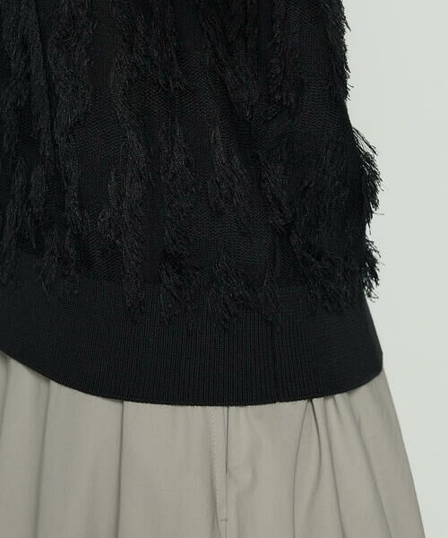 COMME CA PLATINUM / コムサ・プラチナ ニット・セーター | フリンジジャカード Vネックニット | 詳細9