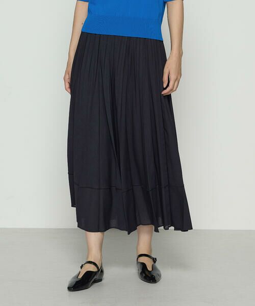 COMME CA PLATINUM / コムサ・プラチナ ロング・マキシ丈スカート | ドライシャンブレー プリーツスカート | 詳細13