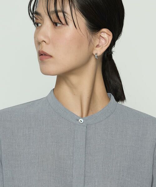 COMME CA PLATINUM / コムサ・プラチナ シャツ・ブラウス | ドライシャンブレー レース襟付きシャツ | 詳細9