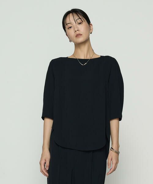 COMME CA PLATINUM / コムサ・プラチナ カットソー | トリアセビンテージツイル プルオーバー(05:ブラック)