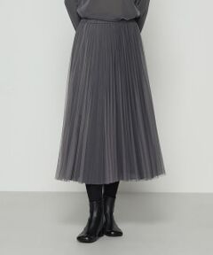 COMME CA PLATINUM / コムサ・プラチナ ロング・マキシ丈スカート | ソフトチュール×ウーリー分繊トリコット広巾 スカート