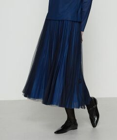 COMME CA PLATINUM / コムサ・プラチナ ロング・マキシ丈スカート | ソフトチュール×ウーリー分繊トリコット広巾 スカート