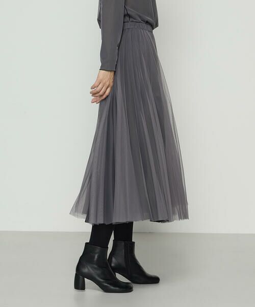 COMME CA PLATINUM / コムサ・プラチナ ロング・マキシ丈スカート | ソフトチュール×ウーリー分繊トリコット広巾 スカート | 詳細7