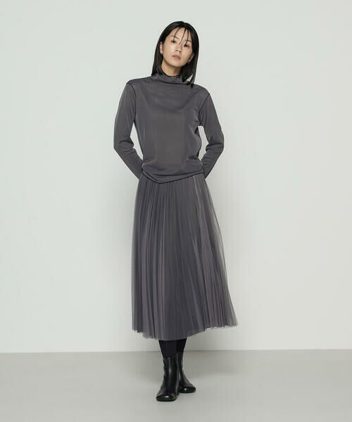 COMME CA PLATINUM / コムサ・プラチナ ロング・マキシ丈スカート | ソフトチュール×ウーリー分繊トリコット広巾 スカート | 詳細2