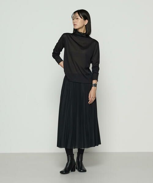 COMME CA PLATINUM / コムサ・プラチナ ロング・マキシ丈スカート | ソフトチュール×ウーリー分繊トリコット広巾 スカート | 詳細5