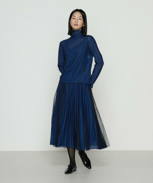 COMME CA PLATINUM / コムサ・プラチナ ロング・マキシ丈スカート | ソフトチュール×ウーリー分繊トリコット広巾 スカート | 詳細11