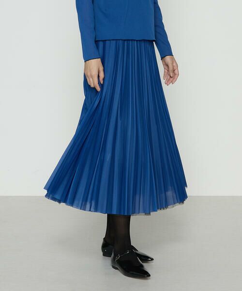 COMME CA PLATINUM / コムサ・プラチナ ロング・マキシ丈スカート | ソフトチュール×ウーリー分繊トリコット広巾 スカート | 詳細14