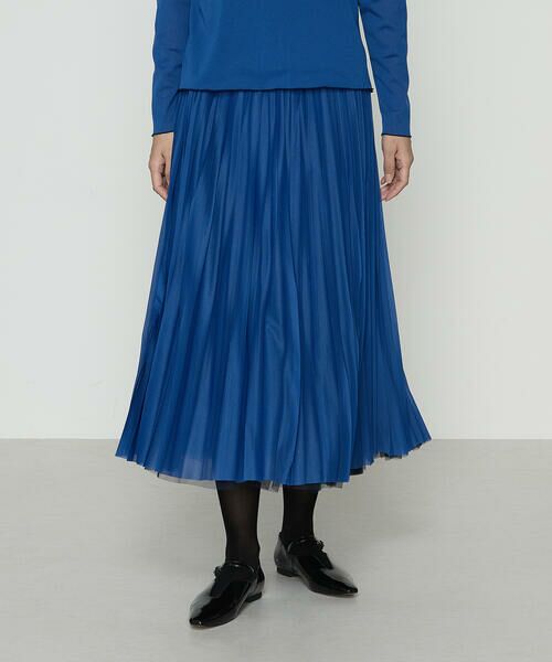 COMME CA PLATINUM / コムサ・プラチナ ロング・マキシ丈スカート | ソフトチュール×ウーリー分繊トリコット広巾 スカート | 詳細15