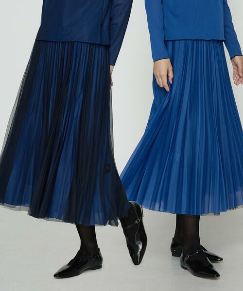 COMME CA PLATINUM / コムサ・プラチナ ロング・マキシ丈スカート | ソフトチュール×ウーリー分繊トリコット広巾 スカート | 詳細10