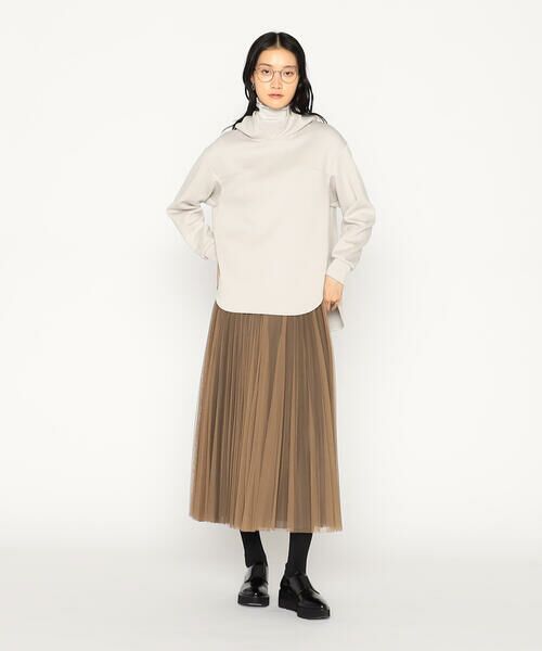 COMME CA PLATINUM / コムサ・プラチナ ロング・マキシ丈スカート | ソフトチュール×ウーリー分繊トリコット広巾 スカート | 詳細17