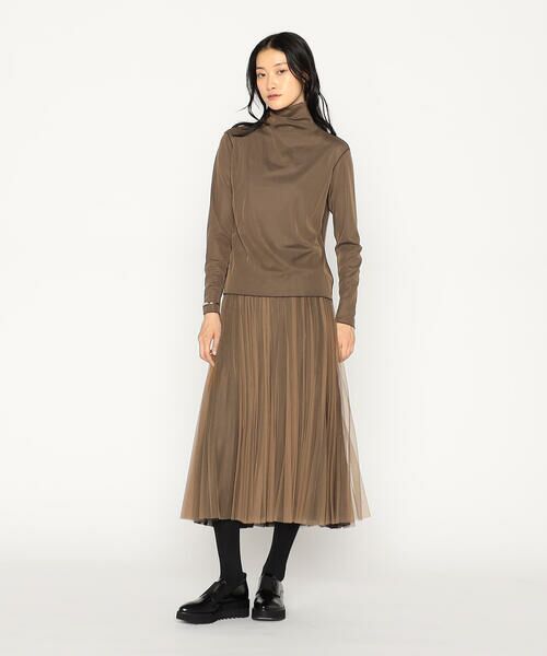 COMME CA PLATINUM / コムサ・プラチナ ロング・マキシ丈スカート | ソフトチュール×ウーリー分繊トリコット広巾 スカート | 詳細18