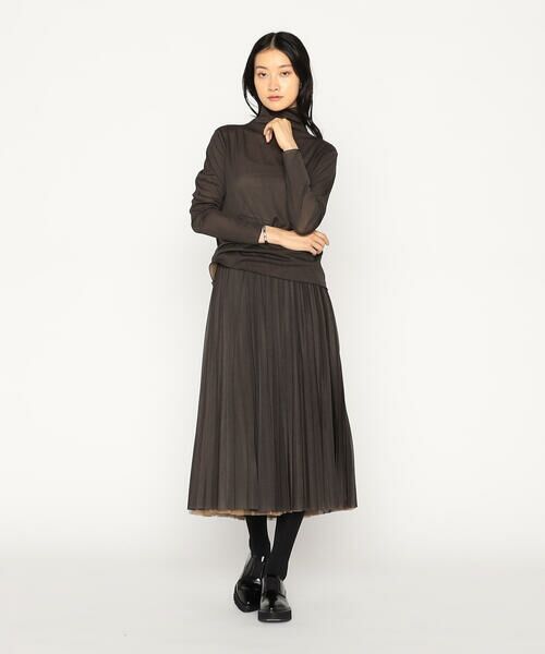 COMME CA PLATINUM / コムサ・プラチナ ロング・マキシ丈スカート | ソフトチュール×ウーリー分繊トリコット広巾 スカート | 詳細19