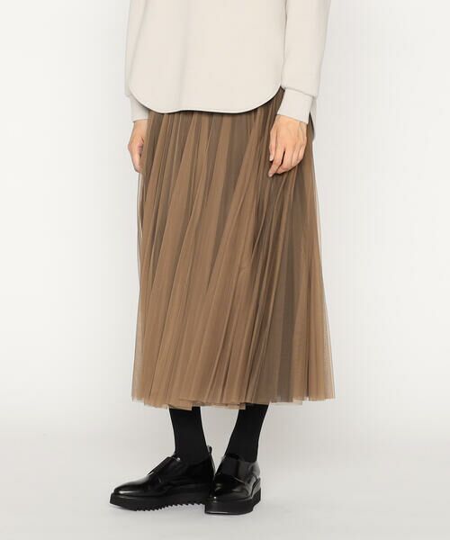 COMME CA PLATINUM / コムサ・プラチナ ロング・マキシ丈スカート | ソフトチュール×ウーリー分繊トリコット広巾 スカート | 詳細20