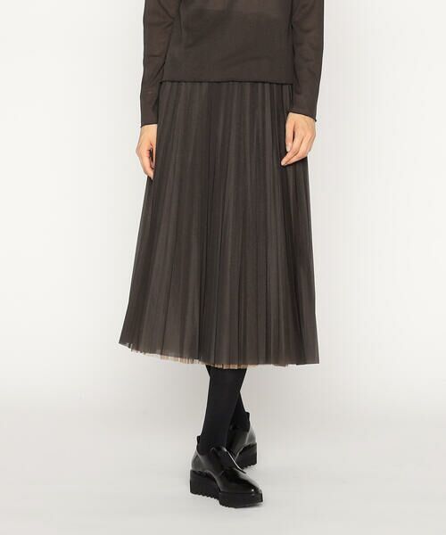 COMME CA PLATINUM / コムサ・プラチナ ロング・マキシ丈スカート | ソフトチュール×ウーリー分繊トリコット広巾 スカート | 詳細21