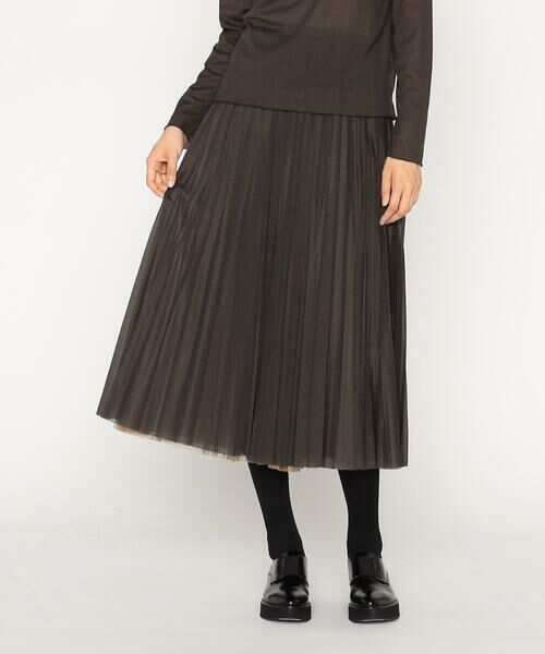 COMME CA PLATINUM / コムサ・プラチナ ロング・マキシ丈スカート | ソフトチュール×ウーリー分繊トリコット広巾 スカート | 詳細22