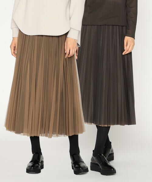 COMME CA PLATINUM / コムサ・プラチナ ロング・マキシ丈スカート | ソフトチュール×ウーリー分繊トリコット広巾 スカート | 詳細16