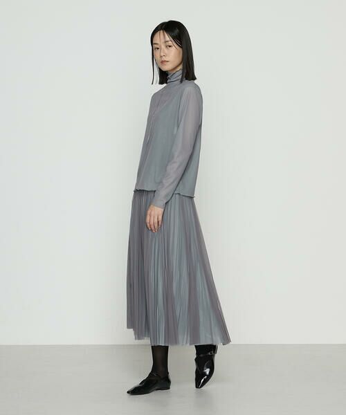 COMME CA PLATINUM / コムサ・プラチナ ロング・マキシ丈スカート | ソフトチュール×ウーリー分繊トリコット広巾 スカート | 詳細24