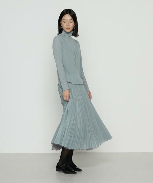 COMME CA PLATINUM / コムサ・プラチナ ロング・マキシ丈スカート | ソフトチュール×ウーリー分繊トリコット広巾 スカート | 詳細25