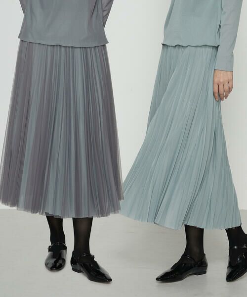 COMME CA PLATINUM / コムサ・プラチナ ロング・マキシ丈スカート | ソフトチュール×ウーリー分繊トリコット広巾 スカート | 詳細23