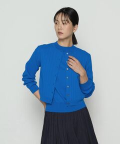 COMME CA PLATINUM / コムサ・プラチナ カーディガン・ボレロ | コットンダルストレッチ ケーブルカーディガン