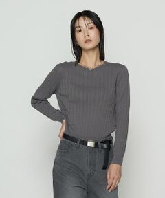 COMME CA PLATINUM / コムサ・プラチナ ニット・セーター | コットンダルストレッチ ケーブルプルオーバー