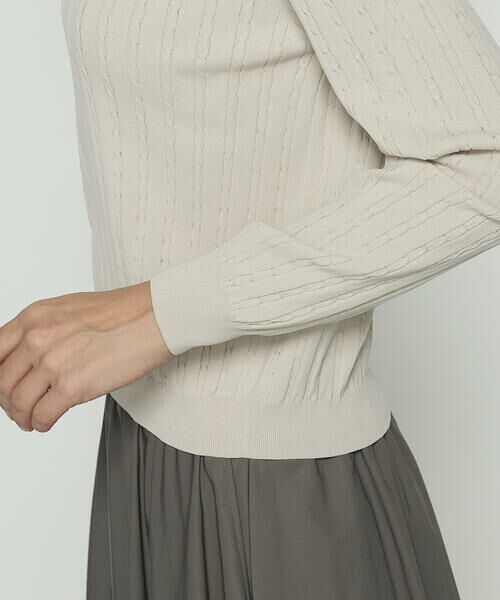COMME CA PLATINUM / コムサ・プラチナ ニット・セーター | コットンダルストレッチ ケーブルプルオーバー | 詳細10