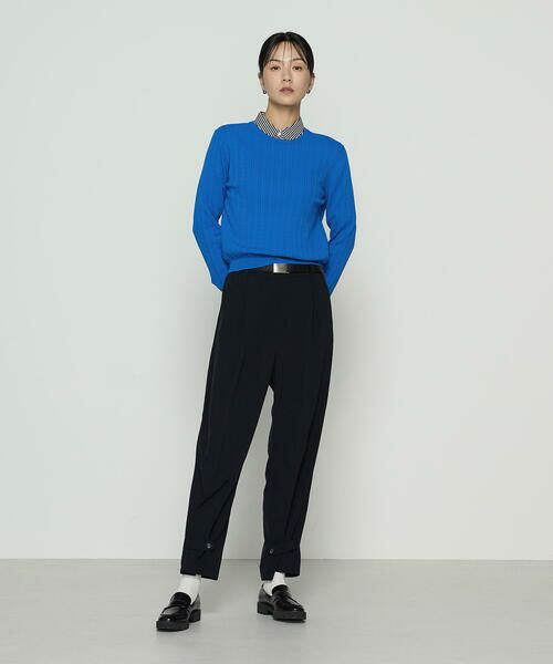 COMME CA PLATINUM / コムサ・プラチナ ニット・セーター | コットンダルストレッチ ケーブルプルオーバー | 詳細13