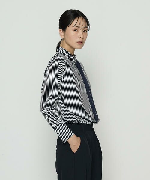COMME CA PLATINUM / コムサ・プラチナ シャツ・ブラウス | デシンストライププリント ボウタイシャツ | 詳細15