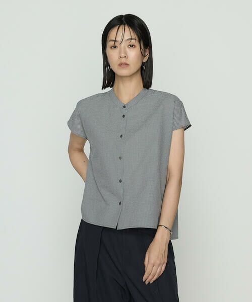 COMME CA PLATINUM / コムサ・プラチナ シャツ・ブラウス | シアーサッカーギンガム ボウタイブラウス | 詳細4