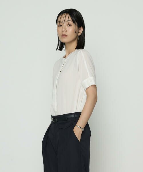COMME CA PLATINUM/コムサ・プラチナ ドライシアーツイル シャツブラウス 01:ホワイト 9号 COMME CA PLATINUM/コムサ・プラチナ ドライシアーツイル シャツブラウス 01:ホワイト 9号