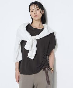 COMME CA PLATINUM / コムサ・プラチナ Tシャツ | 和紙ジャージー ドローイングTシャツ