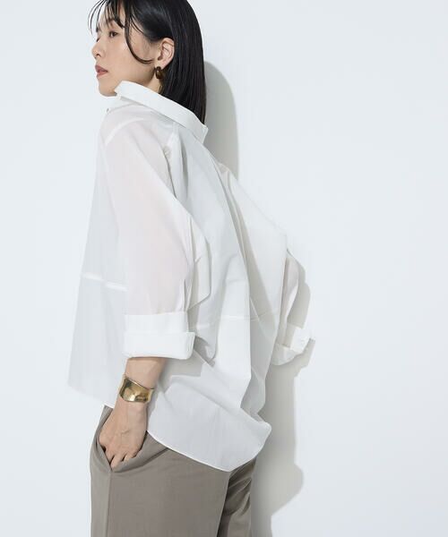 COMME CA PLATINUM / コムサ・プラチナ シャツ・ブラウス | ドライオーガンジー ステッチワークドルマンシャツ | 詳細5