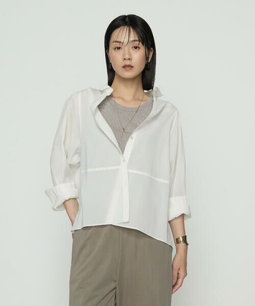 COMME CA PLATINUM / コムサ・プラチナ シャツ・ブラウス | ドライオーガンジー ステッチワークドルマンシャツ | 詳細7
