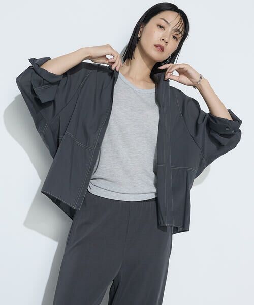 COMME CA PLATINUM / コムサ・プラチナ シャツ・ブラウス | ドライオーガンジー ステッチワークドルマンシャツ | 詳細15