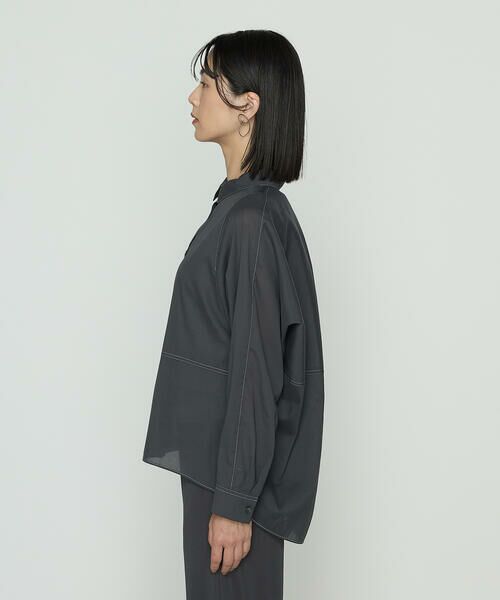 COMME CA PLATINUM / コムサ・プラチナ シャツ・ブラウス | ドライオーガンジー ステッチワークドルマンシャツ | 詳細18